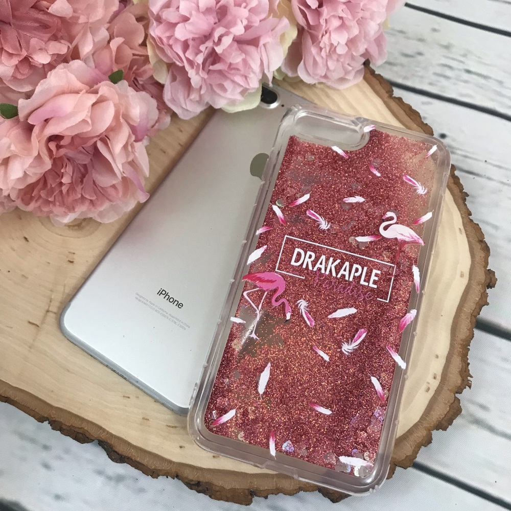 Flamingo Liquid Pink Quicksand Glitter iPhone Case - Picture 1 of 6